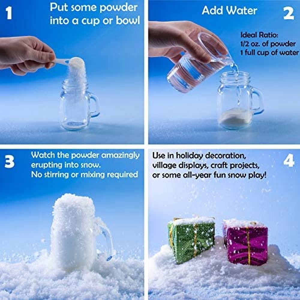 5 Packs of 1-Pound Jars of Amazing Artificial Snow Just Add Water and It Expands 100x, Makes 8 Gallons - Image 12