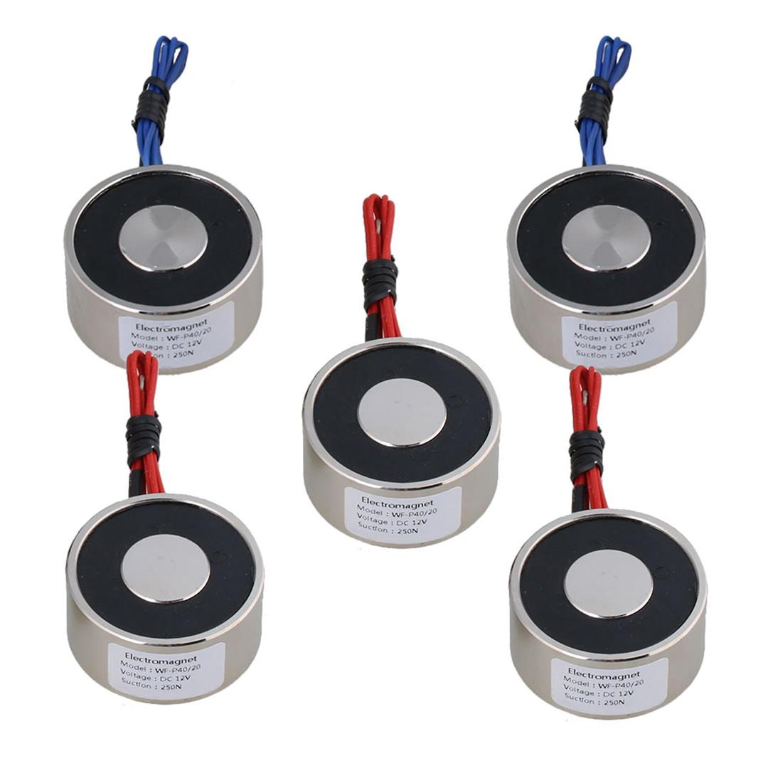 5Pcs Metal 55 Lb 25Kg Electric Lifting Magnet Holding Electromagnet 12V Dc 250N - Image 2