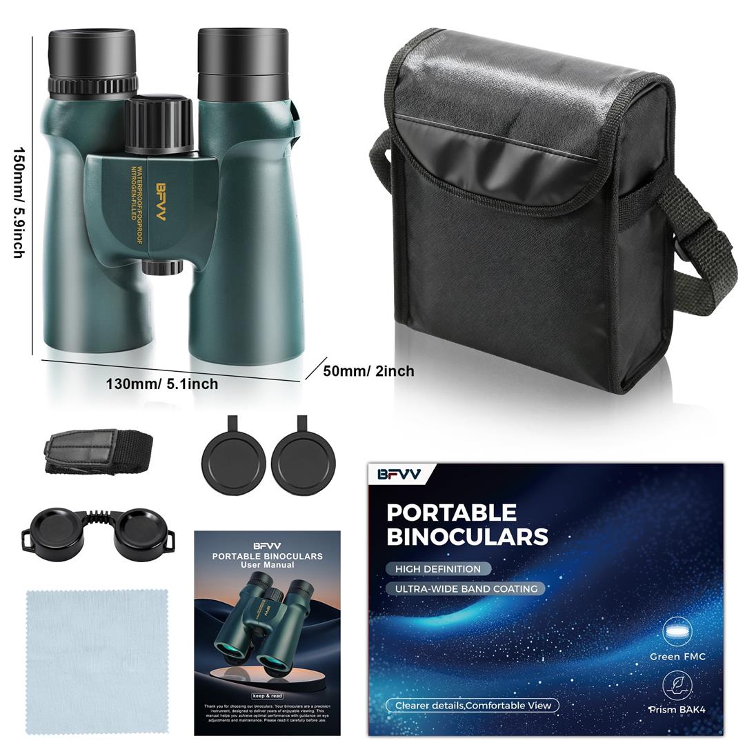 BFVV 10x42 HD High-Power Binoculars for Adults - BAK4 Prism, FMC Lens, Waterproof Fogproof for Bird Watching, Hunting, Stargazing, Concerts - Image 3