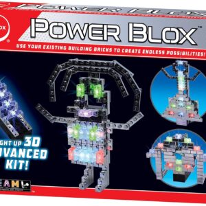E-Blox Power Blox Builder - Advanced Kit 3D LED Light-Up Building Blocks Toys Set for Kids Ages 8+