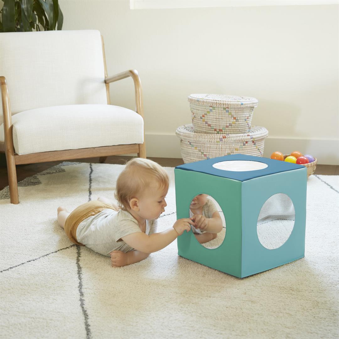 ECR4Kids SoftZone Mirror Activity and Sensory Play Cube, Baby Essentials, Contemporary - Image 2