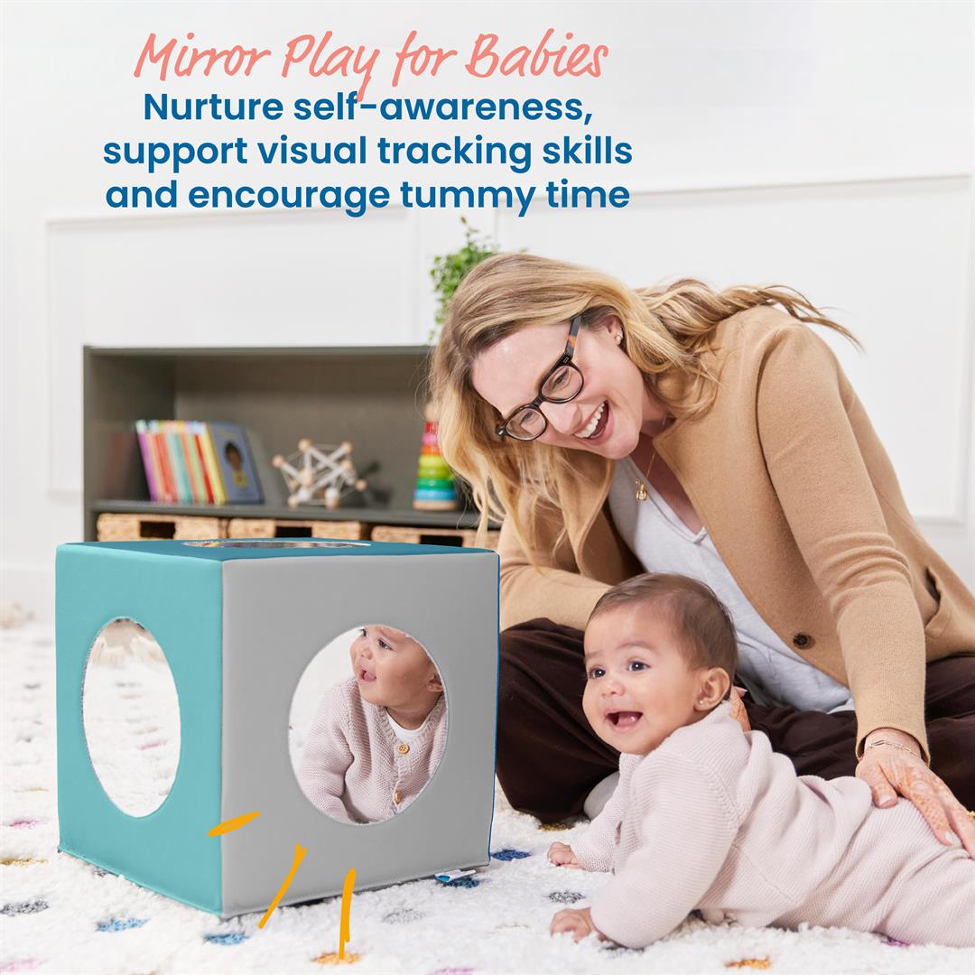 ECR4Kids SoftZone Mirror Activity and Sensory Play Cube, Baby Essentials, Contemporary - Image 5