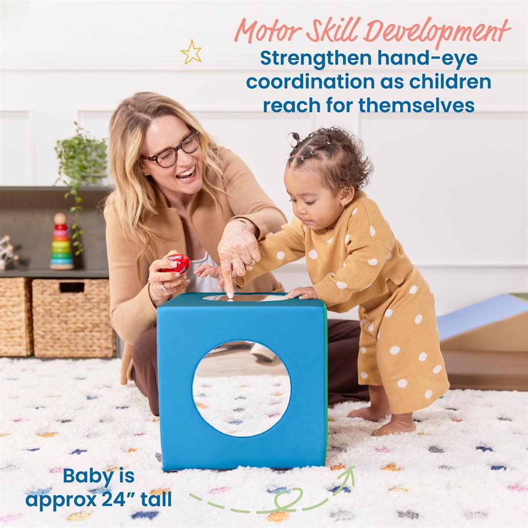 ECR4Kids SoftZone Mirror Activity and Sensory Play Cube, Baby Essentials, Contemporary - Image 8