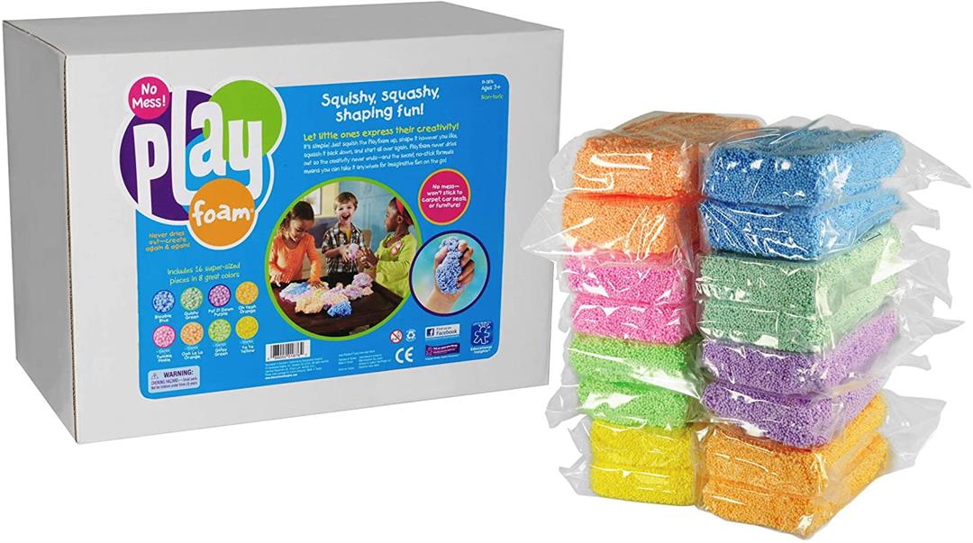 Educational Insights Playfoam Class pack, 16 Foam Bricks for Classroom Play