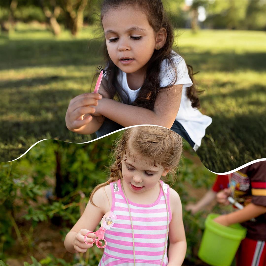 Explorer Kit & Catcher For 10pcs Outdoor Catching With Magnifying Glass Net Adventure Set Backyard Camping Fun Gift 3-12 (pink) - Image 5