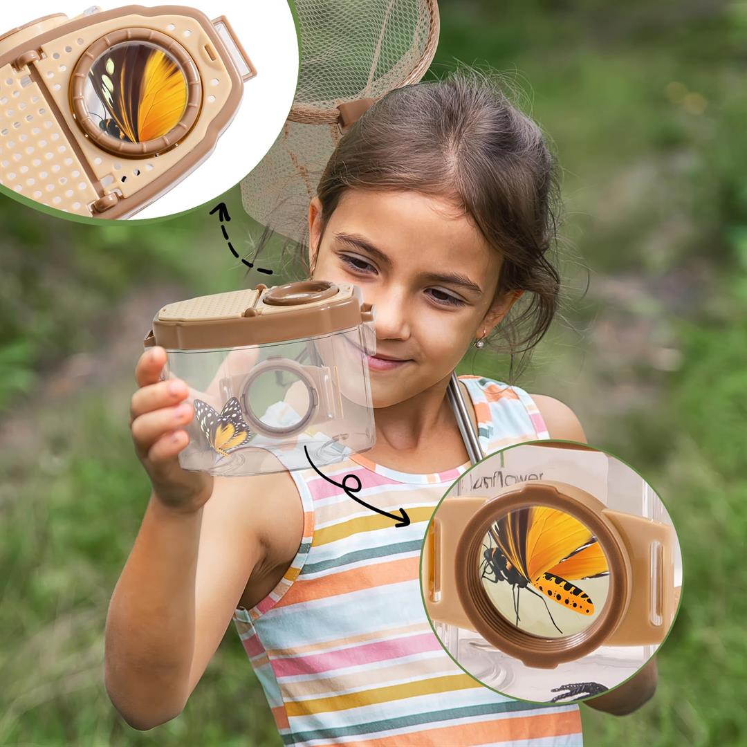 Explorer Kit & Catcher For 12pcs Catching Outdoor Collection With Binoculars Butterfly Net Insect Box Magnifying Glass And Compass Watch 3-12 - Image 3