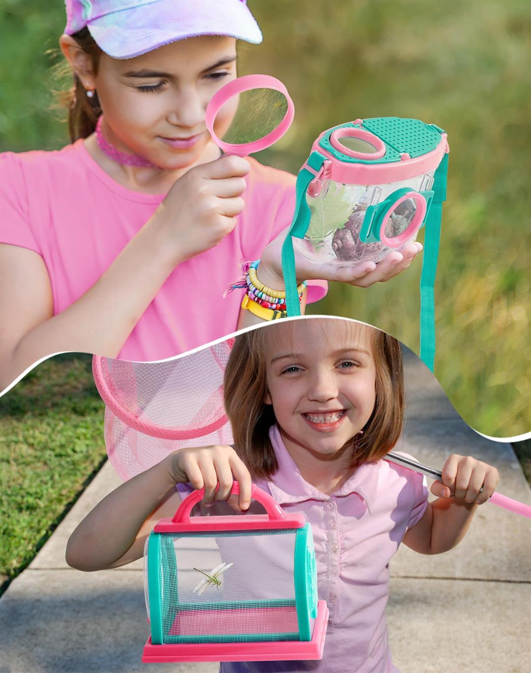 Explorer Kit Catcher With Bag Pink Outdoor Exploration Set For Camping Montessroi Coming Closer To Nature Wrp28 - Image 2