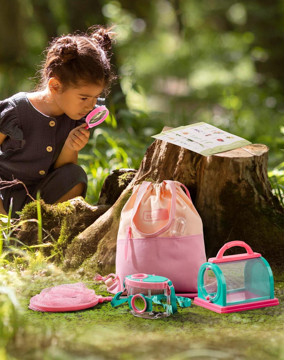 Explorer Kit Catcher With Bag Pink Outdoor Exploration Set For Camping Montessroi Coming Closer To Nature Wrp28 - Image 3