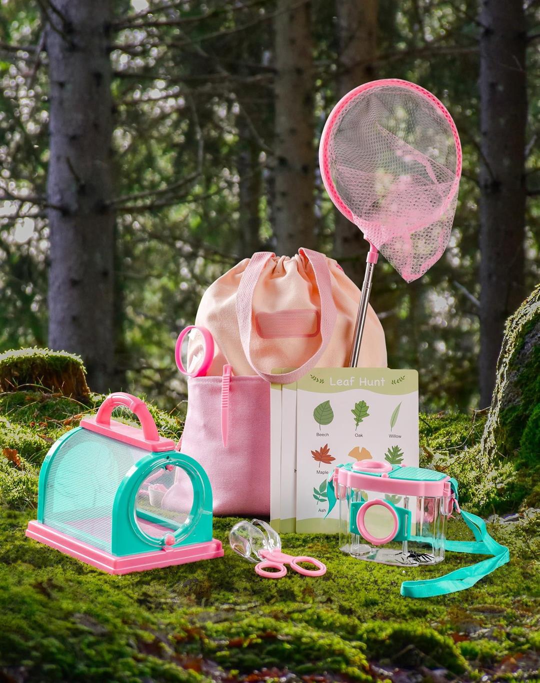 Explorer Kit Catcher With Bag Pink Outdoor Exploration Set For Camping Montessroi Coming Closer To Nature Wrp28 - Image 4