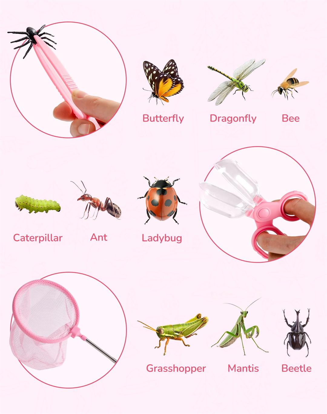 Explorer Kit Catcher With Bag Pink Outdoor Exploration Set For Camping Montessroi Coming Closer To Nature Wrp28 - Image 7