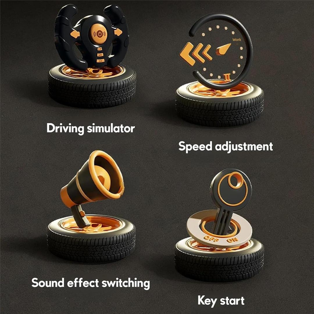 GvuoFny Racing Adventure Car Steering Wheel, Desktop Car Racing Game with Steering Wheel, Obstacle Avoidance Driving Simulator, 200 Challenges - Image 3