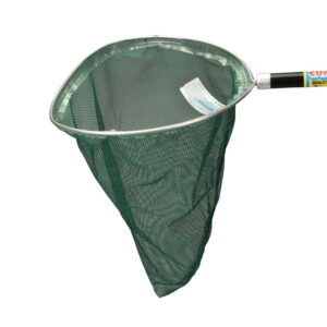 Heavy-Duty Collecting Net, D-Shaped Frame, Green Nylon Netting