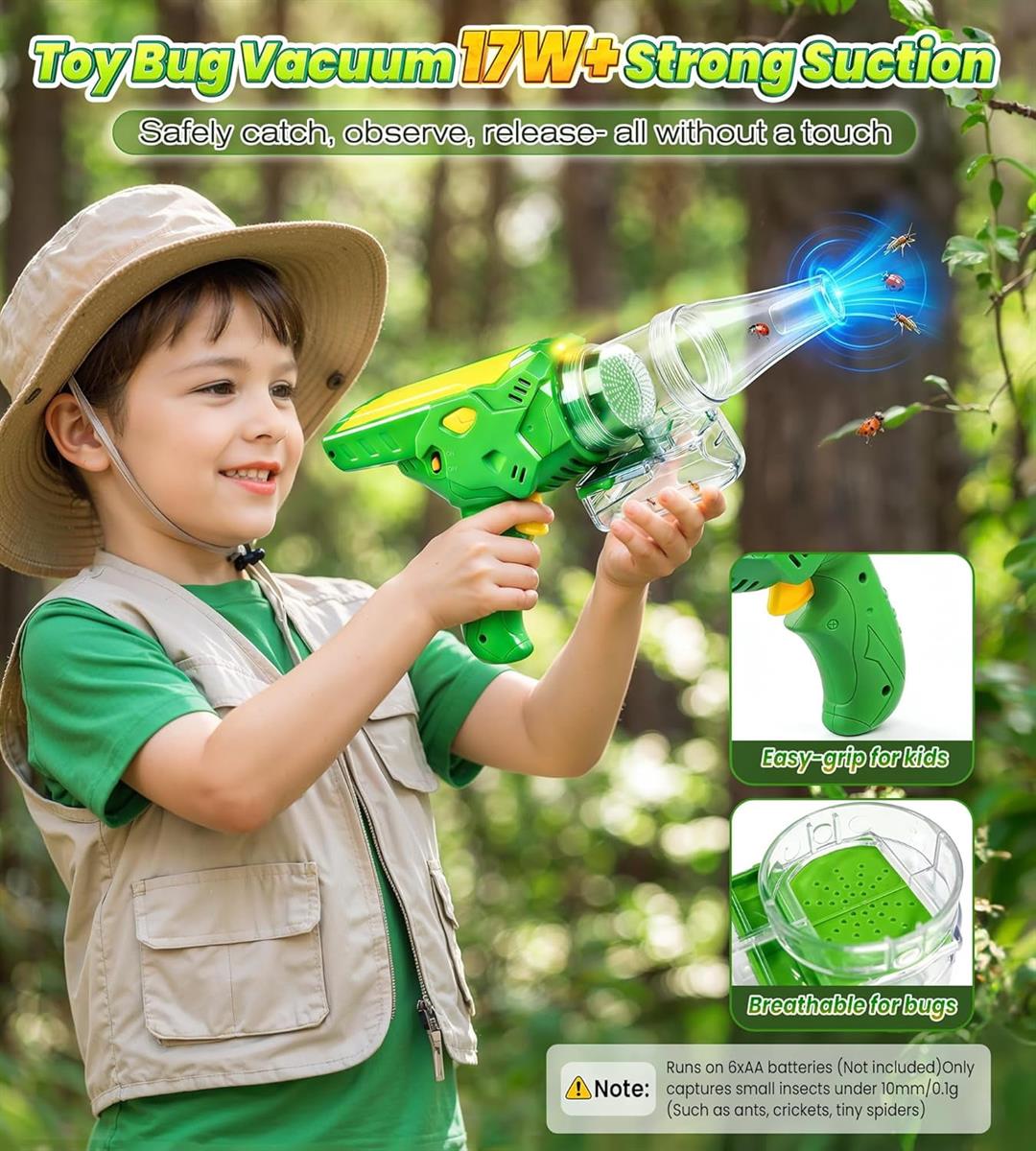 Kids Bug Catcher Kit with Vacuum and Viewer Box for Outdoor Nature Exploration - Image 5