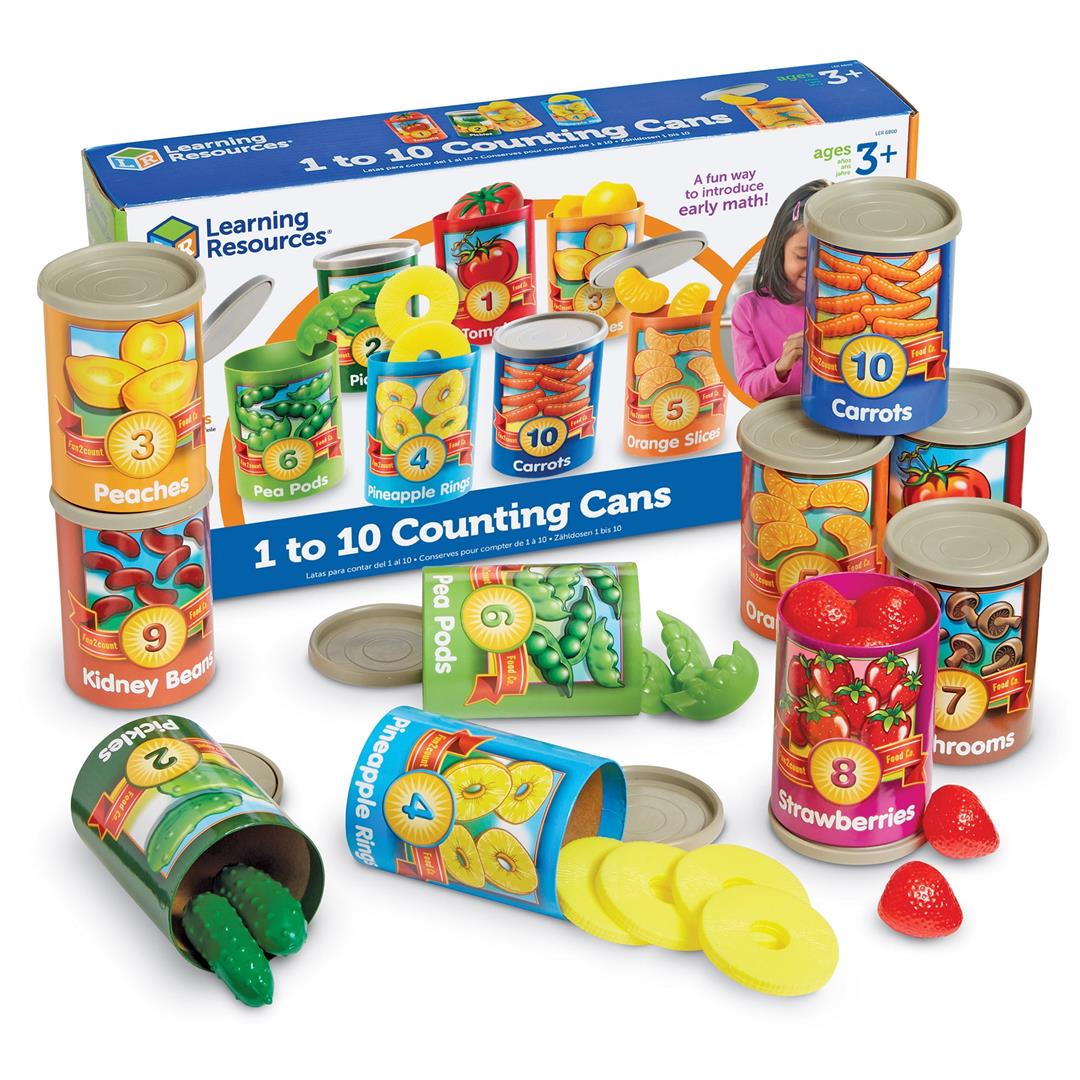 learning resources 1 10 counting cans set, preschool toys, ages 3+