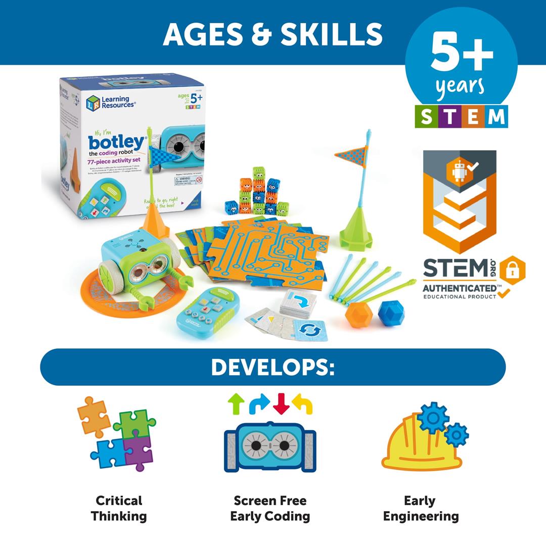 Learning Resources Botley Coding Robot Activity Kit for Kids Aged 5 and Up, 77 Piece Screen-Free Robotics Set - Image 4