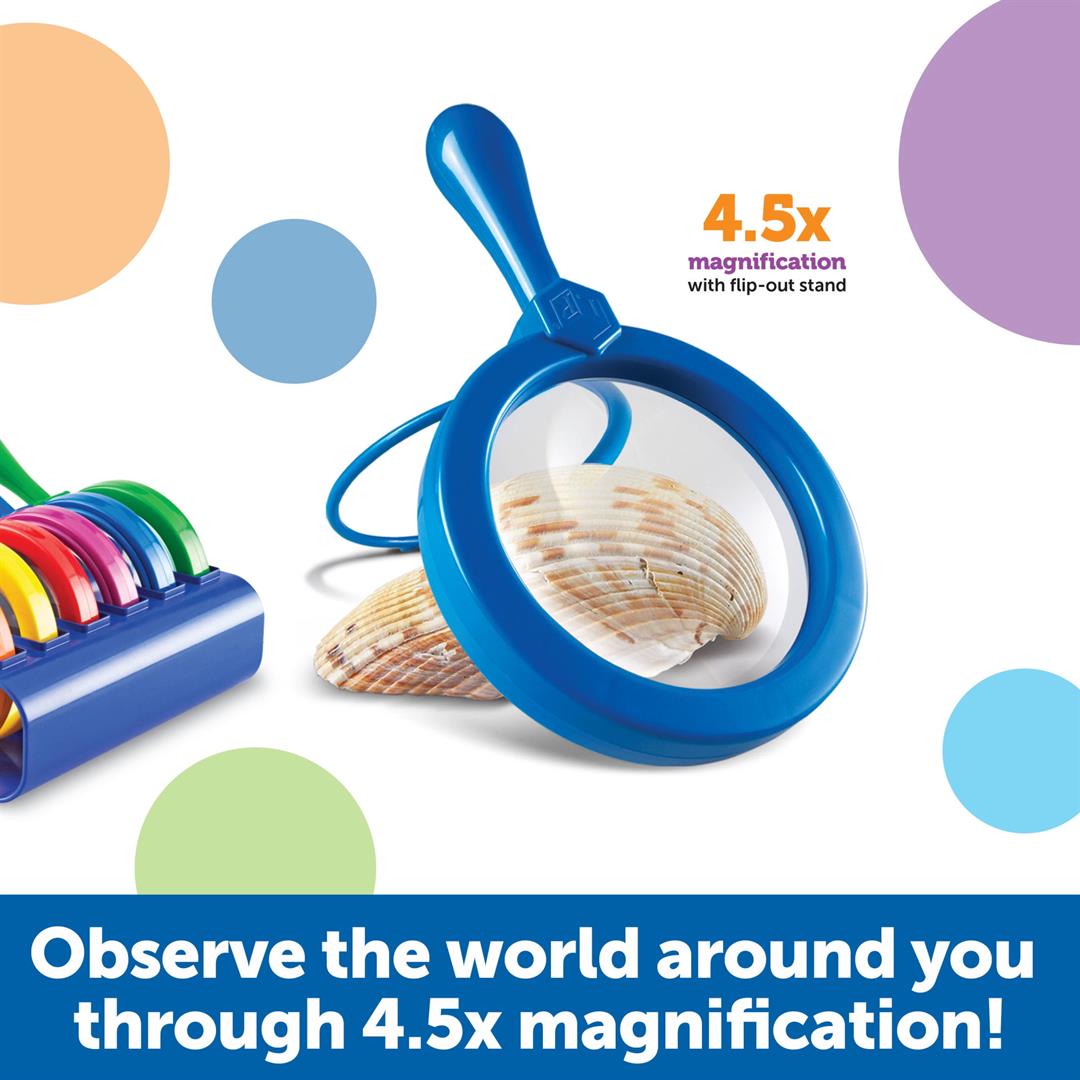 Learning Resources Jumbo Magnifiers With Stand Classroom Must Haves, Ages 3+ - Image 3