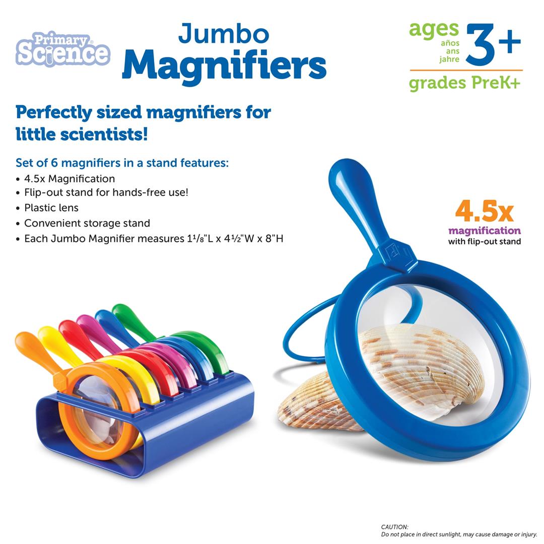 Learning Resources Jumbo Magnifiers With Stand Classroom Must Haves, Ages 3+ - Image 6