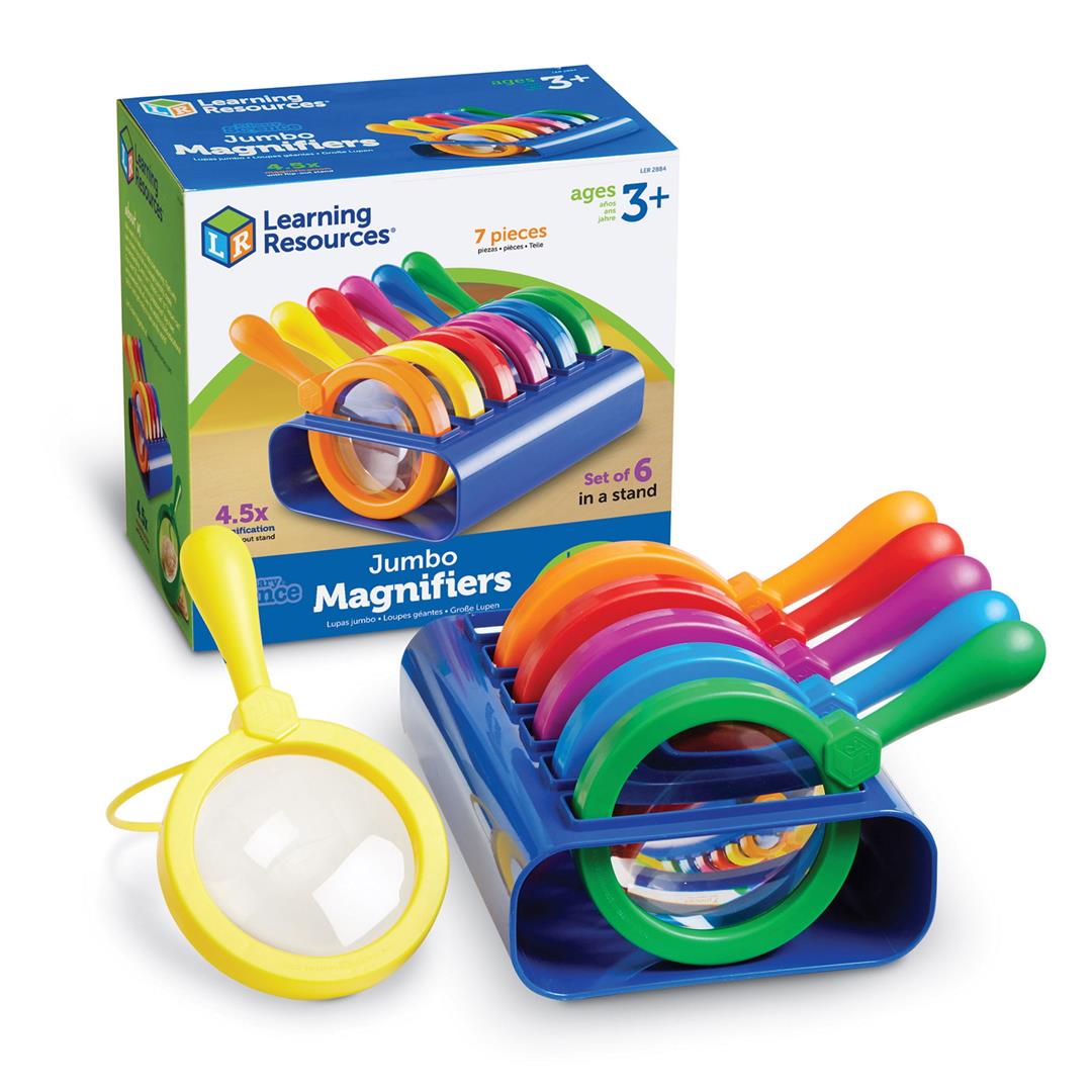 Learning Resources Jumbo Magnifiers With Stand Classroom Must Haves, Ages 3+