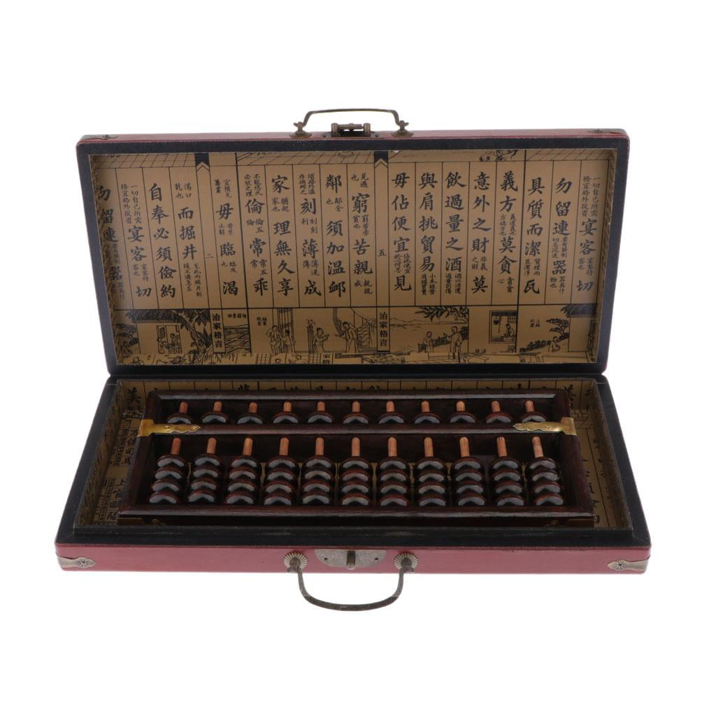 LeeQinersw 11 Columns Chinese Wooden Bead Arithmetic Abacus W / Box for Kids Adults Gift