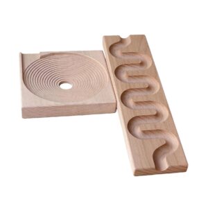 LeeQinersw Educational Marble Run Construction Set, Wooden Marble Maze And Track, Ideal Toy Style A