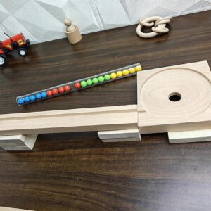 Marble Run Track, Full Set with Funnel and Kancha Plain line ,Marble Race Wooden Plate,Toy, Montessori toy Set for christmas gift playing Wooden Tracks set