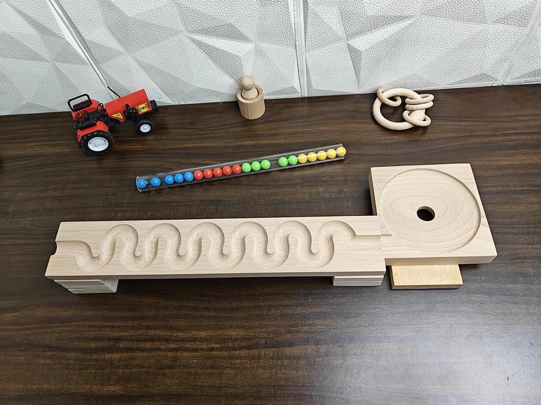 Marble Run Track, Full Set with Funnel haba Marble Track Plate , Marble Race Wooden Plate,Toy, Montessori toy Set for christmas gift playing Wooden Tracks set - Image 2