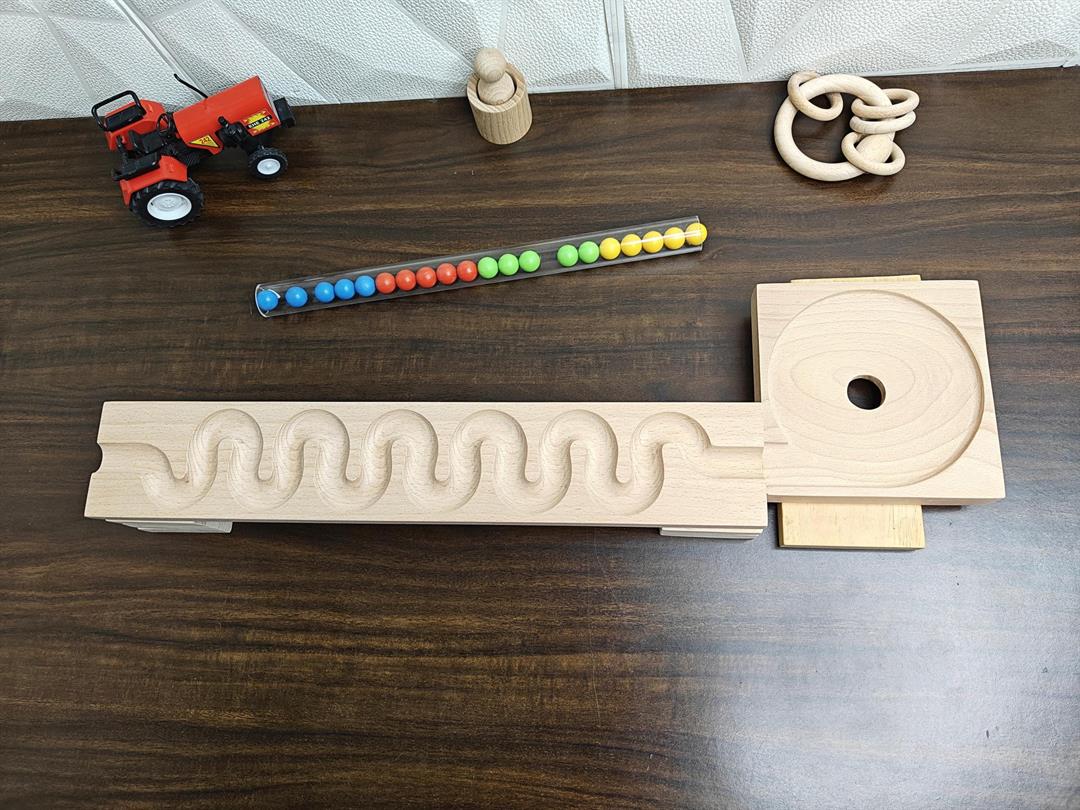Marble Run Track, Full Set with Funnel haba Marble Track Plate , Marble Race Wooden Plate,Toy, Montessori toy Set for christmas gift playing Wooden Tracks set