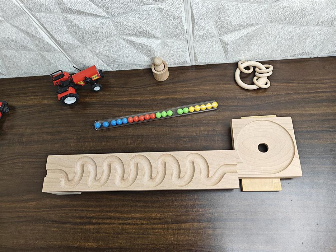 Marble Run Track, Full Set with Funnel Wave Marble Track Plate , Marble Race Wooden Plate,Toy, Montessori toy Set for christmas gift playing Wooden Tracks set - Image 4