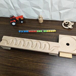 Marble Run Track, Full Set with Funnel Wave Marble Track Plate , Marble Race Wooden Plate,Toy, Montessori toy Set for christmas gift playing Wooden Tracks set