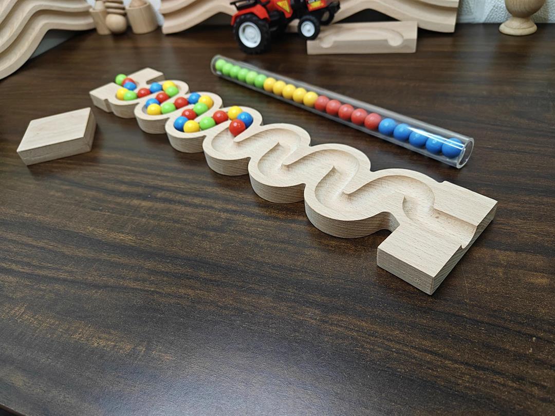 Marble run track Kancha 3d wood track toy for kids, wooden gift for kids toy, montessory toy birthday gift christmas gift pack 1 Only Wooden Track - Image 3
