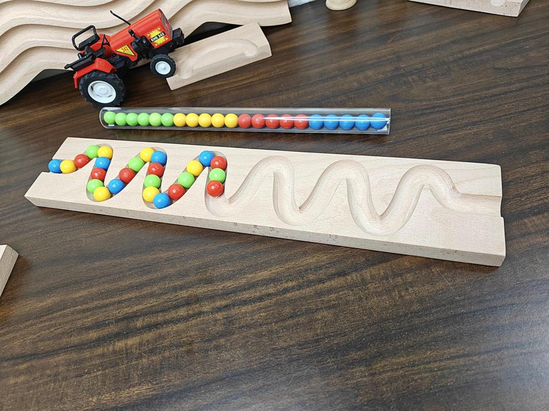 Marble Run Track ZIGZAG , Marble Race , Marble Run Race Wooden Plate, Light weight Toy, Montessori Pack of christmas gift birthday gift 2 - Image 4