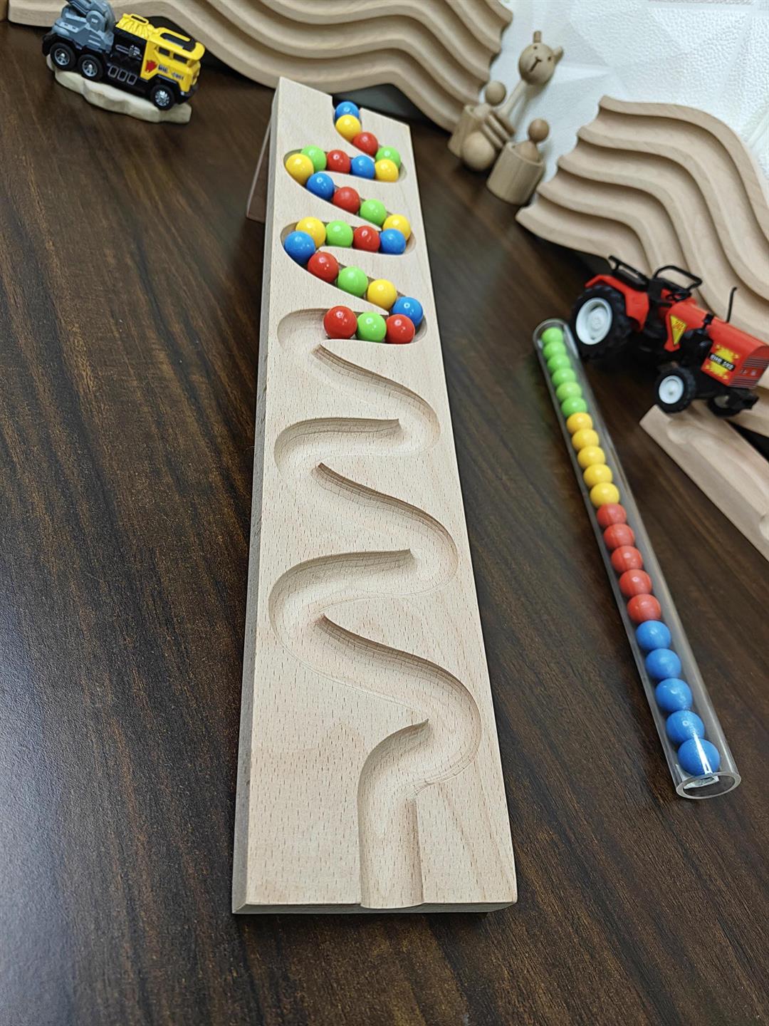 Marble Run Track ZIGZAG , Marble Race , Marble Run Race Wooden Plate, Light weight Toy, Montessori Pack of christmas gift birthday gift 2 - Image 5