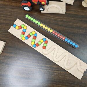 Marble Run Track ZIGZAG , Marble Race , Marble Run Race Wooden Plate, Light weight Toy, Montessori Pack of christmas gift birthday gift 2