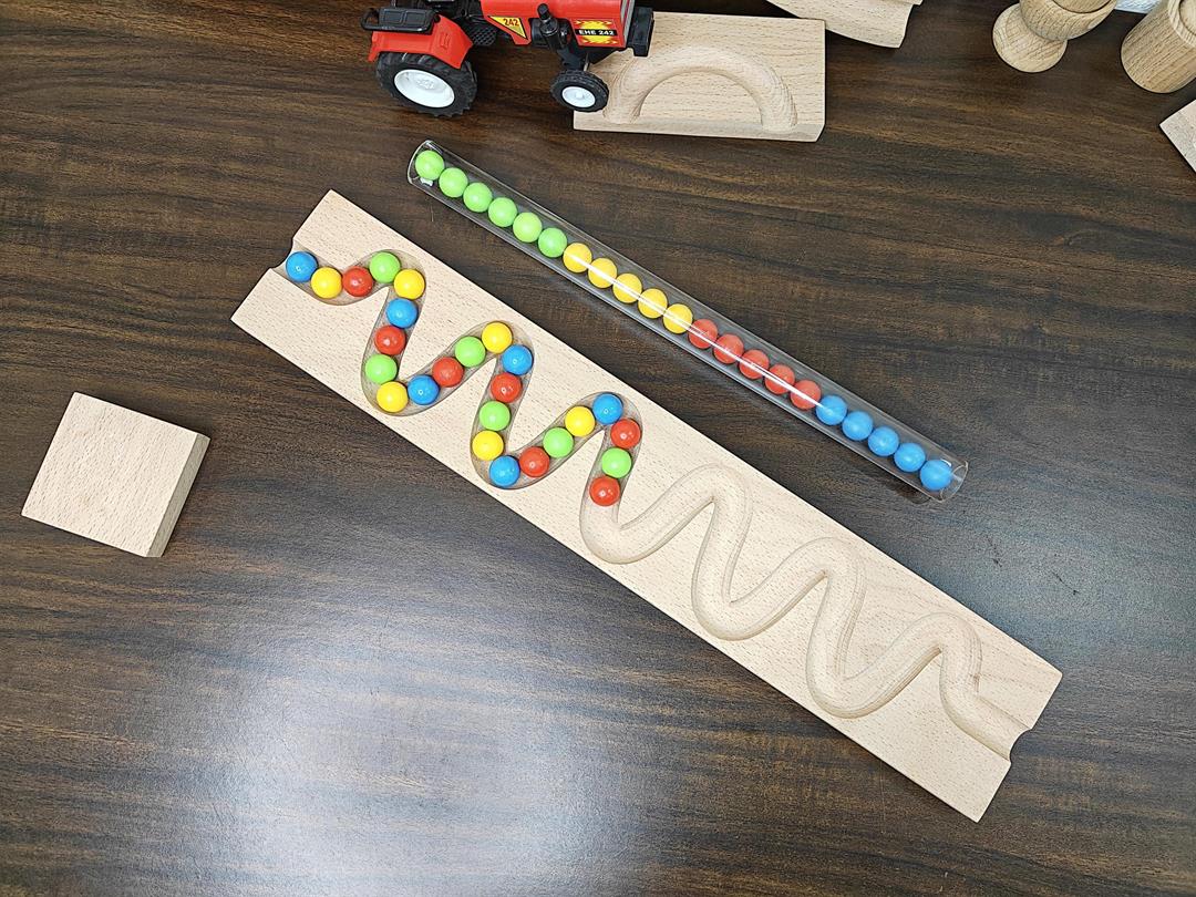 Marble Run Track ZIGZAG , Marble Race , Marble Run Race Wooden Plate, Light weight Toy, Montessori Pack of christmas gift birthday gift 2