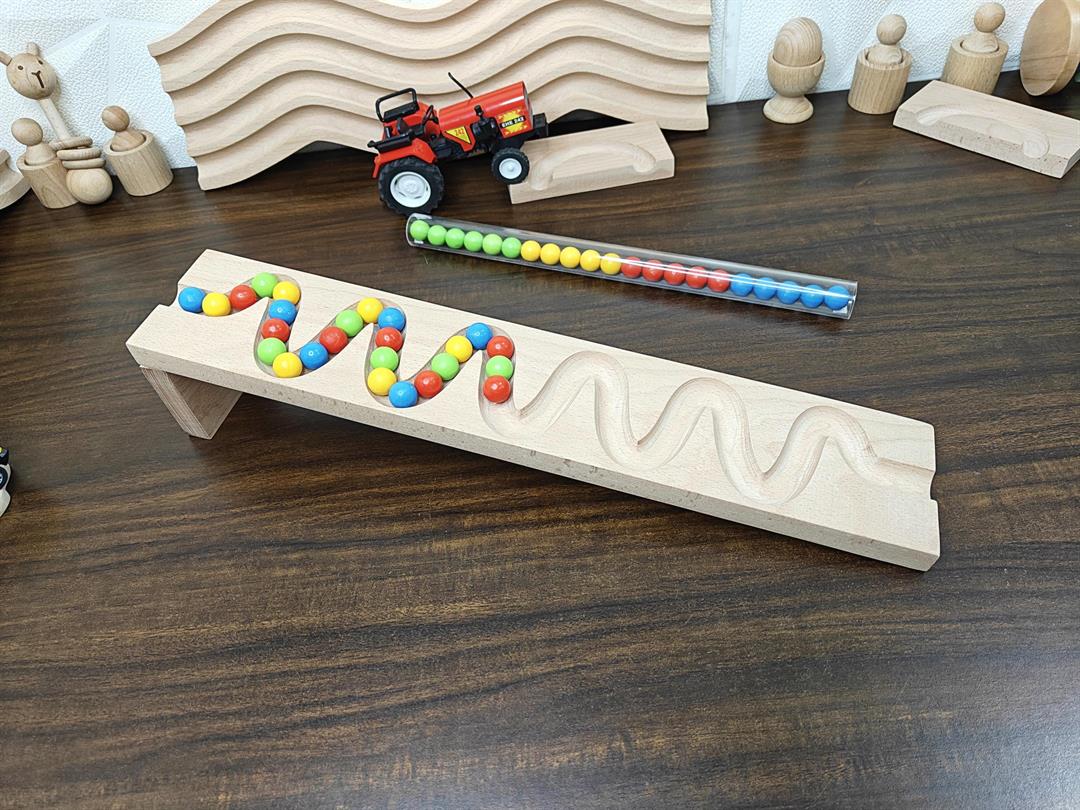 Marble Run Track ZIGZAG , Marble Race , Marble Run Race Wooden Plate, Light weight Toy, Montessori Pack of christmas gift birthday gift 3 - Image 2