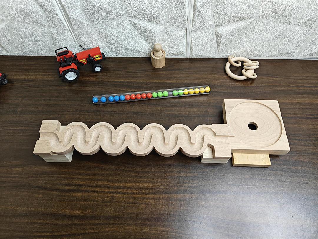 Marble Run Track,Full Set with Funnel Kancha 3d Long Track Plate,Marble Race Wooden Plate,Toy, Montessori toy Set for christmas gift playing Wooden Tracks set