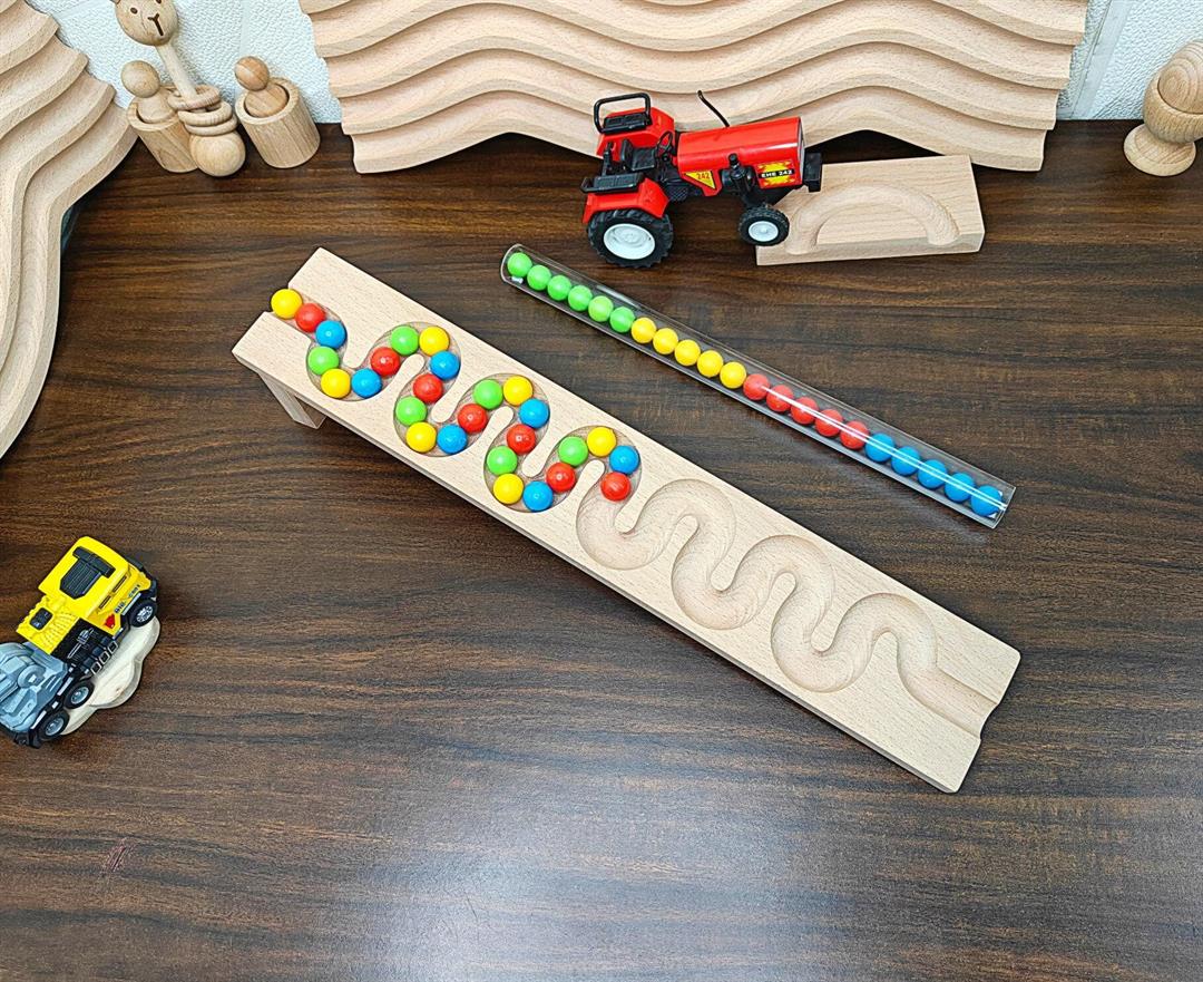 Pack of 2 Marble run Track Haba wood quality track toy for kids, wooden gift for kids toy, montessory toy birthday gift christmas gift Tracks with pipe