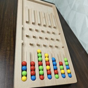 Premium Kancha Board Game family fun game. montessory wooden toy birthday gift. marble run play for kids. marble board game[ Free 40 Balls ] 4