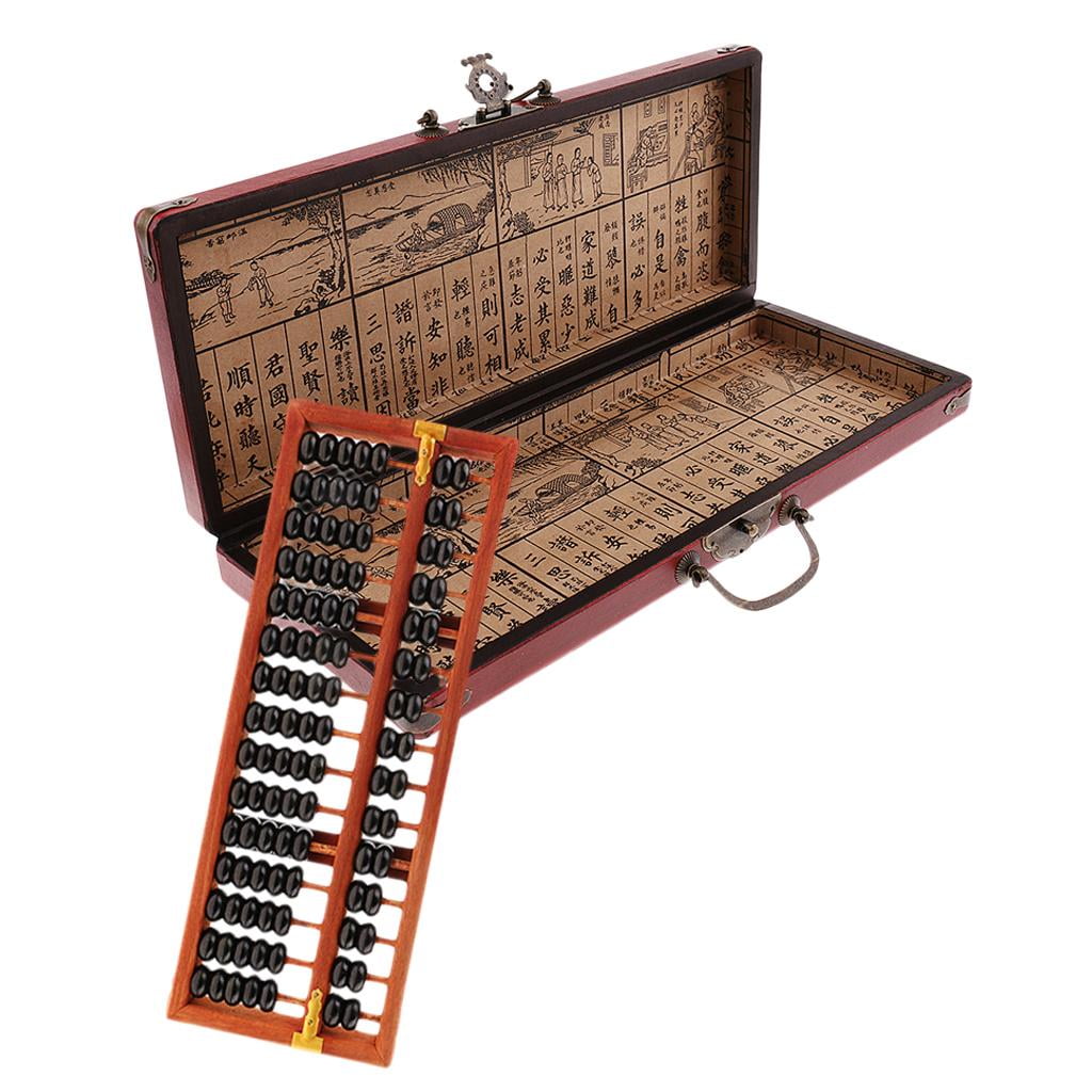 QSTDGVPW 15 Digit Rods Standard Abacus Wooden Soroban, Chinese Calculator Counting Tool