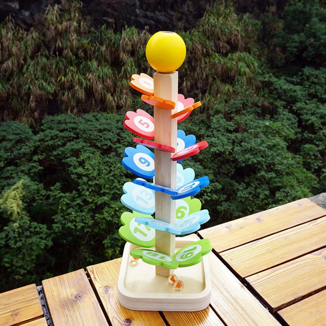 Rainbow Petal Wooden Ball Track Toy - Image 3
