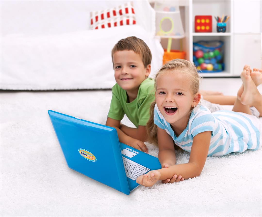 Tech Kidz - STEM Toy Computer Educational Learning Laptop, 80 Challenging Learning Activities to learn Mathematics, Words, Logic, Typing, LCD Screen with Backlight, Mouse Included (Blue), Ages 4+ - Image 2